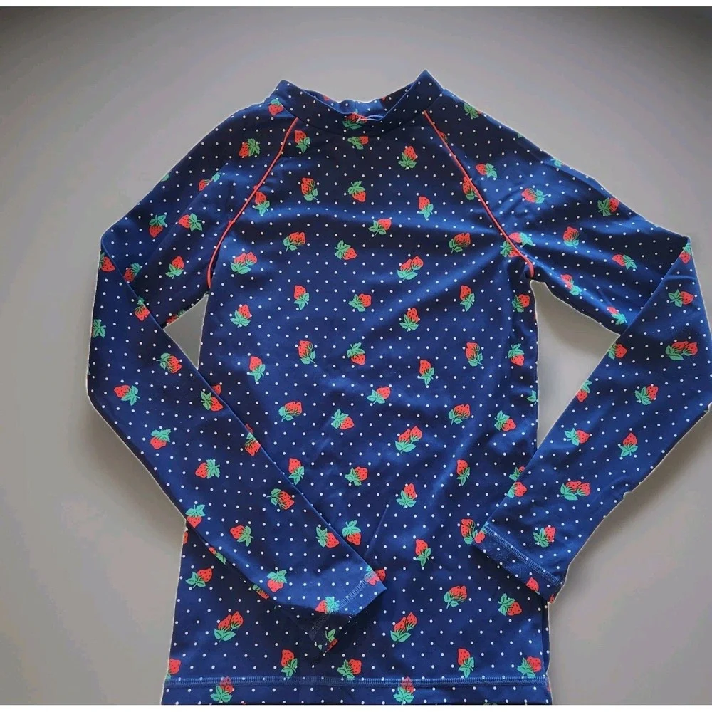Mini Boden Patterned‎ Rash Guard Strawberries - Size: 11-12 Y (152cm)